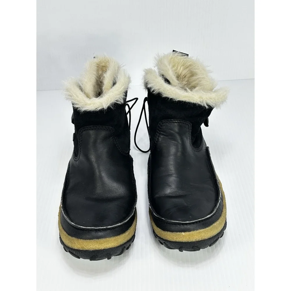 Merrell Tremblant Pull‎ On Waterproof Snow Boot Women's 9 Black Leather Fur